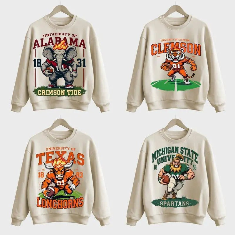 All Team Football Crewneck Sweatshirt, Retro Football Shirt, Classic Football Shirt, Gift For Fan, Unisex Clothing vintage  clothing graphic  hoodies