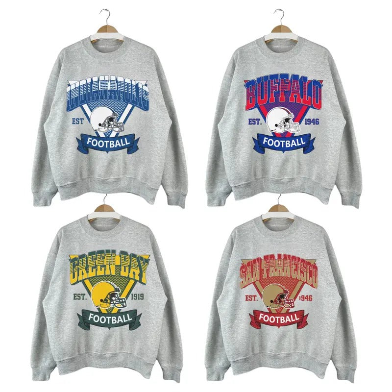All Team Football Sweatshirt, Vintage Style All Team Football shirt, Sunday Football