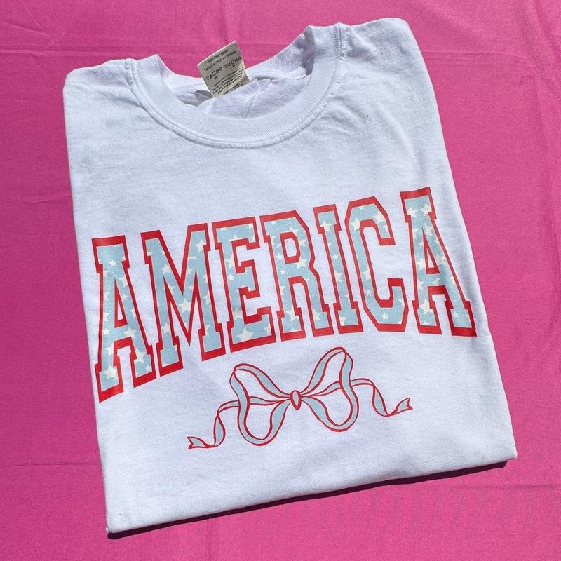 America Varsity Letter Comfort Colors T-Shirt 'NLB'