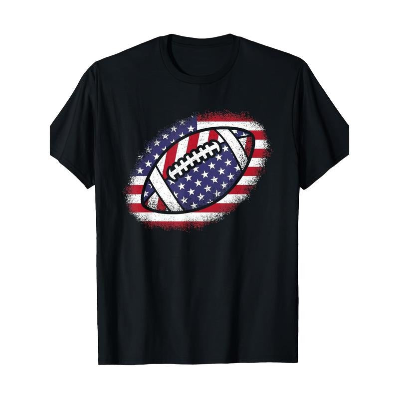 American Football Flag Vintage Football Lover 220g100% Cotton T-Shirt made in usa
