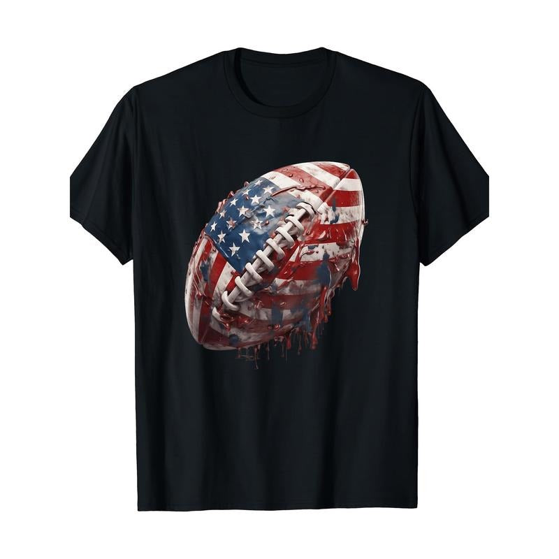 American football American Flag t-shirt, men's t-shirt, 220g made in usastyle{n002}2