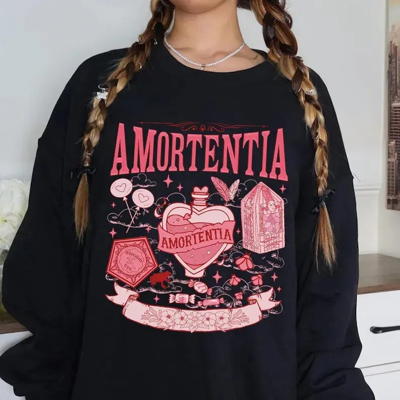 Amortentia Love Potion Sweatshirt T-Shirt Hoodie, Wizard Shirt, Universal Fan Shirt, Bookish Valentine Shirt, HP Fan Shirt, Magic Wand, Potions Classroom Shirt