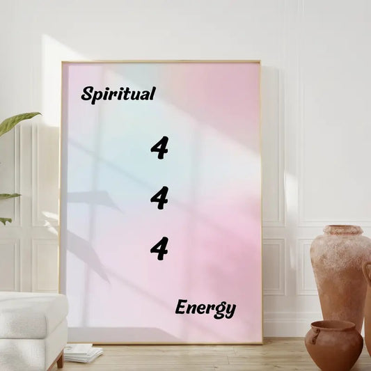 Angel Number 444 Wall Art Poster, Happy Things, Positive Colorful Print Home Decor, Gifts For Teens Girl Women Art Prints, Poster Prints No Frame, Wall Decoration, Outdoor Wall Art, Gifts For Birthday Landscape Ornaments