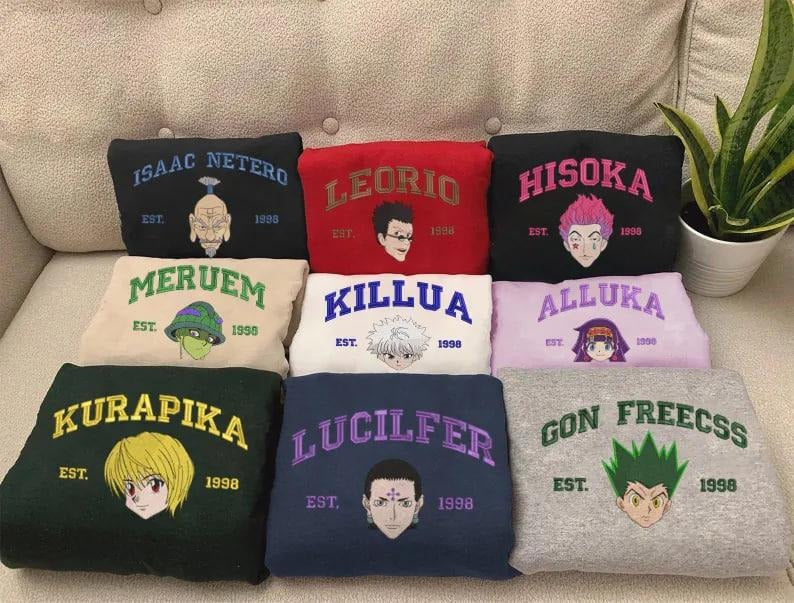 Anime Embroidered Sweatshirt, Embroidered Anime Shirt, Anime Shirt, Embroidered Shirt, Embroidered Hoodie, Anime Tee