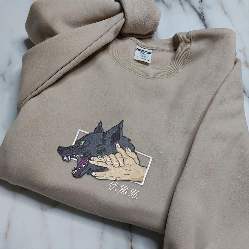 Anime Embroidered Sweatshirt, Embroidered Anime Shirt, Anime Shirt, Embroidered Shirt, Embroidered Hoodie, Anime Tee, Anime Shirt