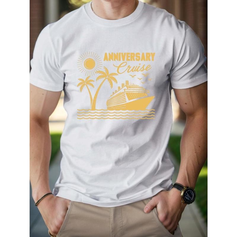 Anniversary Cruise Pure Cotton Men's Tshirt Comfort Fit, cotton T-shirt Made in USA