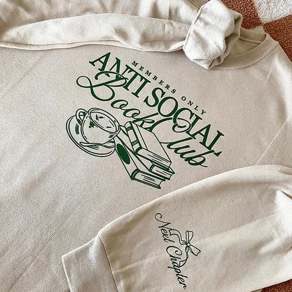 Anti Social Book Club Crewneck, Bookish Sweatshirt, Bookworm, Booktok, The Story of Us, Gifts for Book Lovers