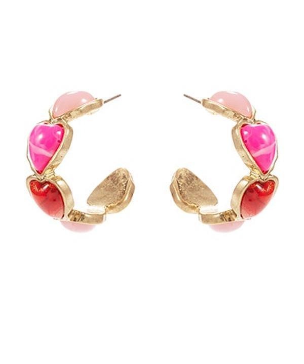 Antique Heart Hoop Earrings