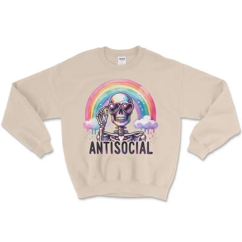 Antisocial Sweatshirt Unisex Casual Classic