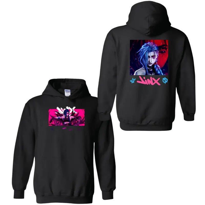 Arcane Caitlyn 2 Sides Hoodie, Crewneck Sweatshirt and T-shirt, Anime Streewear Men'S And Women's Sports wear, Long Sleeved Pullover Top Pullover Tops