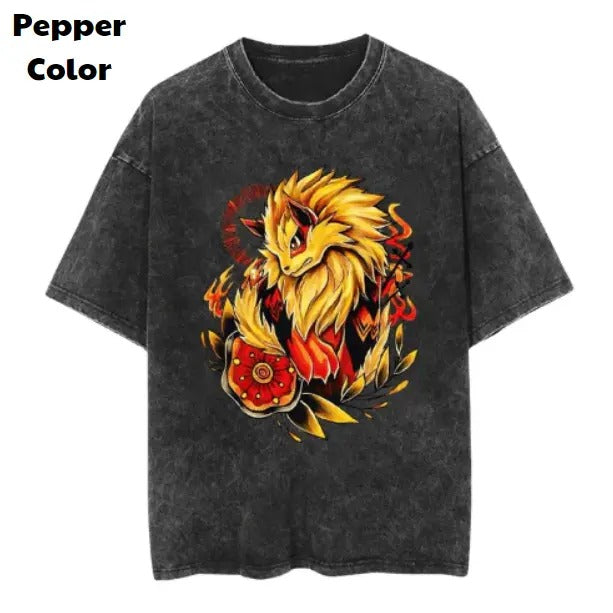 Arcanine Print Vintage Tee, Arcanine T-Shirt, Pokemon Graphic Tees, Pokemon Shirt, Unisex Anime Shirt, Menswear Womenswear Streetwear