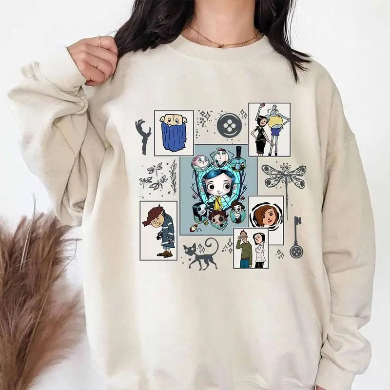 Art Coraline Halloween Movie Sweatshirt Tshirt Hoodie, Funny circus Corr.aa.lineee sweatshirt, Spooky movie Hoodie, Doll TShirt, Movie Retro Horror Sweatshirt, Halloween Gift Tshirt, Graphic Hoodie