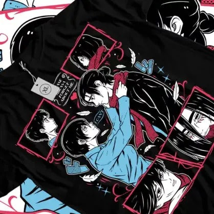 Attack On Titan Eren and Mikasa T-Shirt Girl Horror Anime AOT Shirt All Size