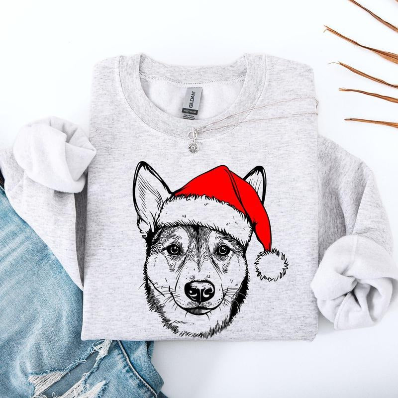 Australian Cattle Dog, Blue Heeler, Santa, Dog, Christmas, Dog Lover, Pet Sweatshirt, Crew Neck, Women's, Crewneck