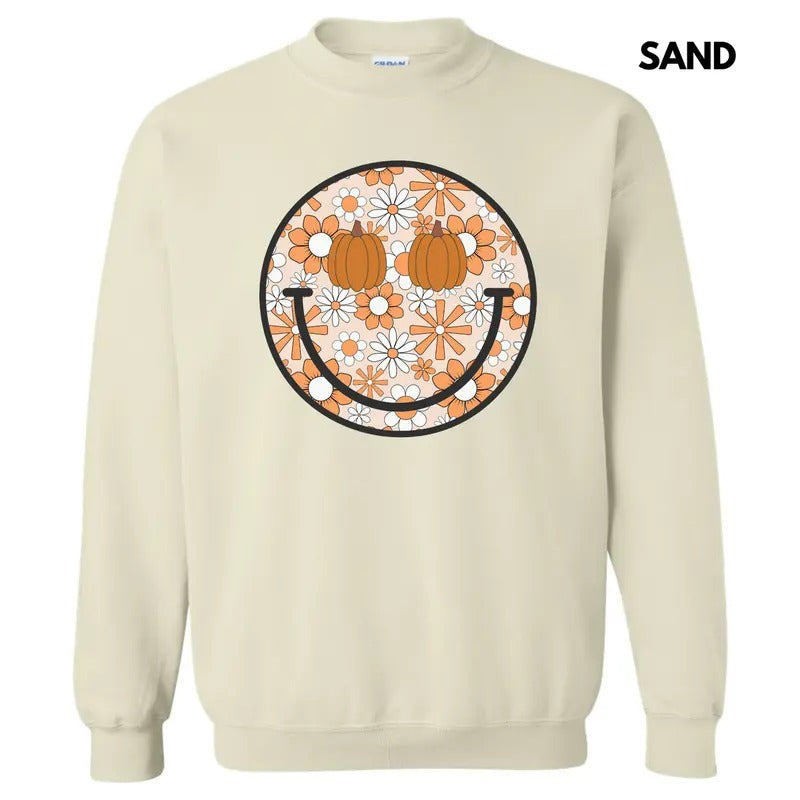 Autumn Floral Happy Face Sweatshirt 'NLB'