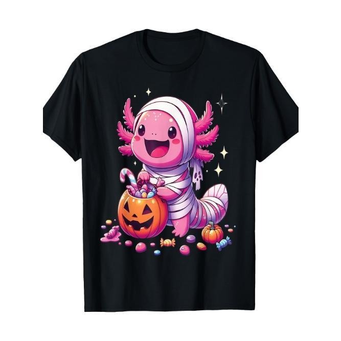 Axolotl Ghost Cute Axolotl Dressed As Ghost Funny Halloween Made in USA