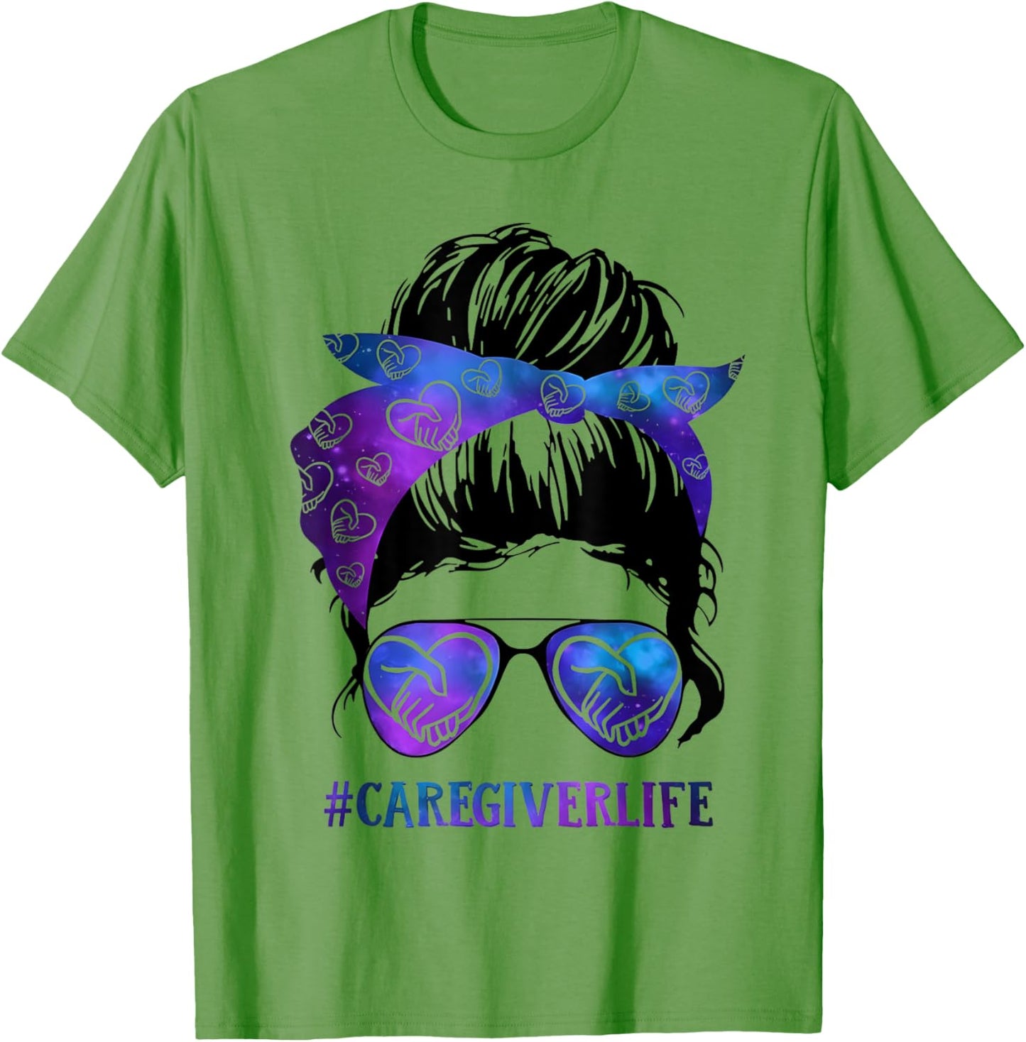 #CaregiverLife Messy Bun Glasses Galaxy Care Design