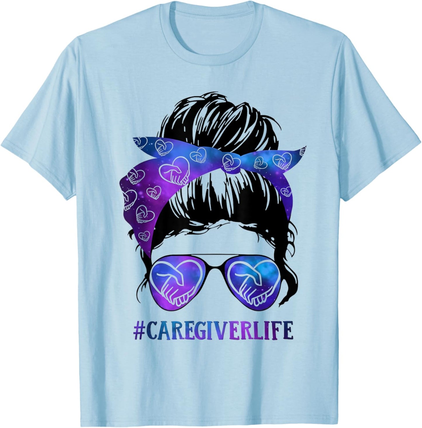 #CaregiverLife Messy Bun Glasses Galaxy Care Design
