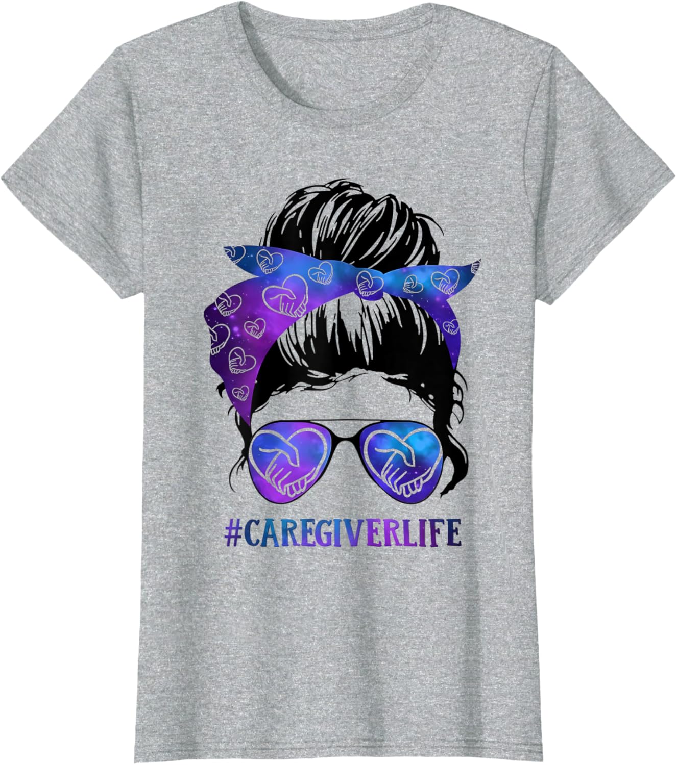 #CaregiverLife Messy Bun Glasses Galaxy Care Design