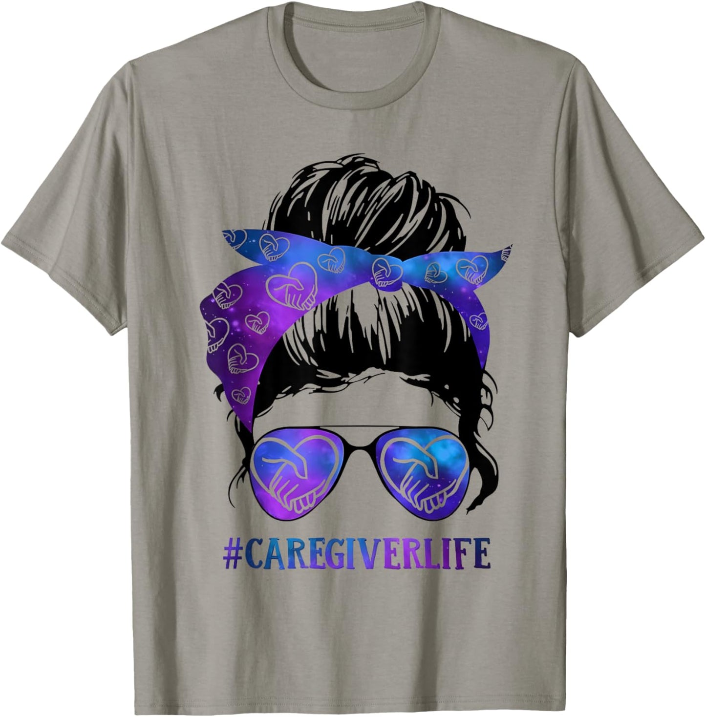 #CaregiverLife Messy Bun Glasses Galaxy Care Design