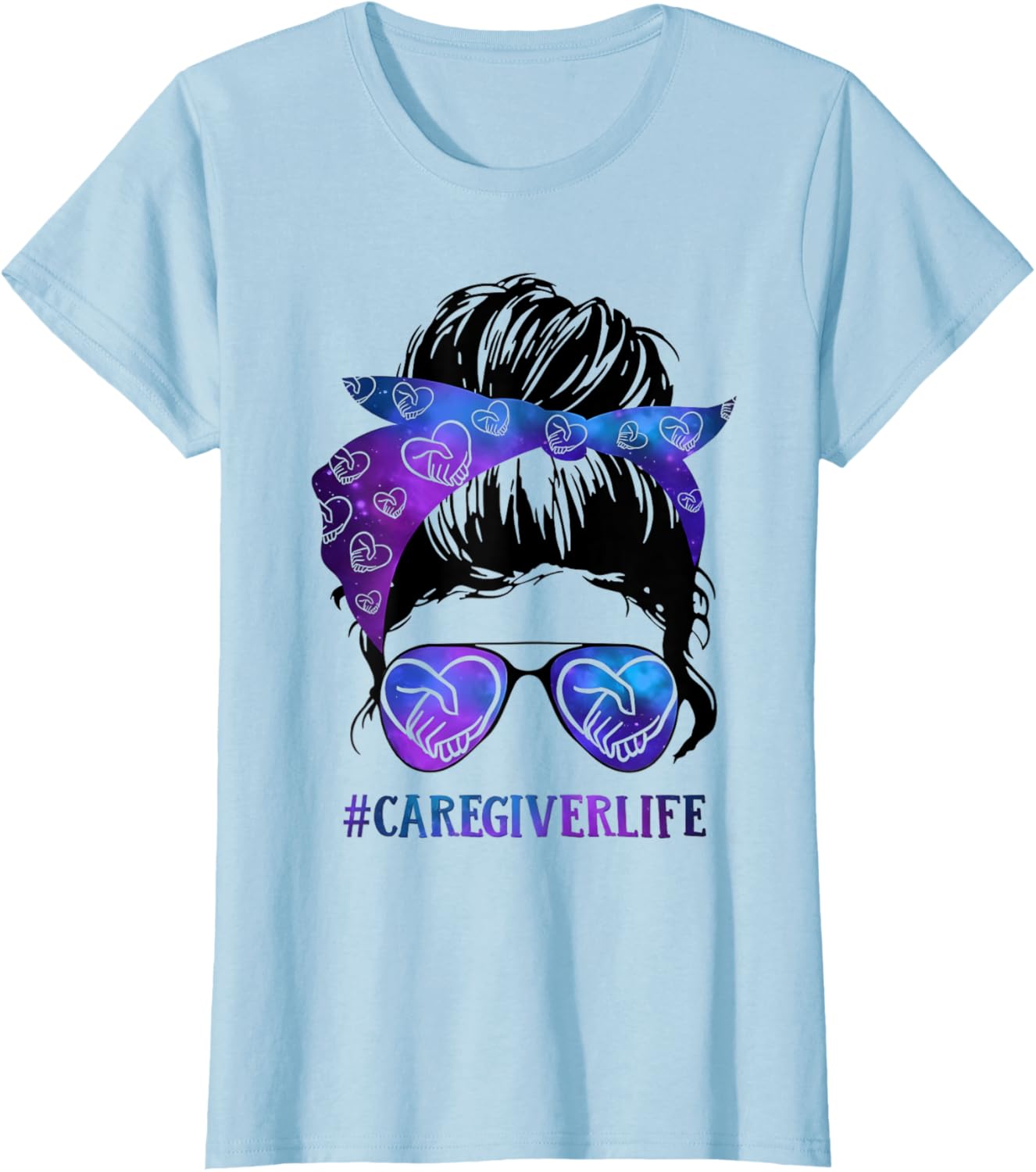 #CaregiverLife Messy Bun Glasses Galaxy Care Design