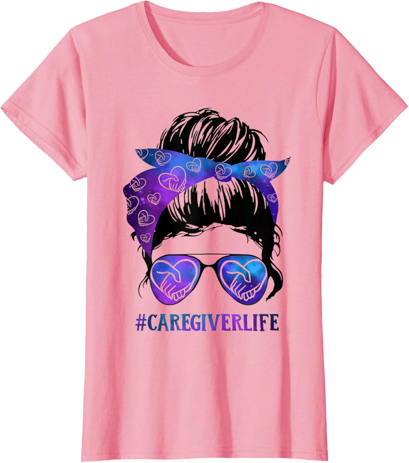 #CaregiverLife Messy Bun Glasses Galaxy Care Design