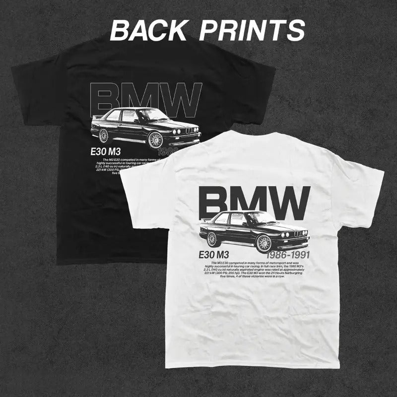 BMW E30 M3 Graphic T Shirt, 90's Car T Shirt, Unisex, Street Racing Shirt, Vintage car shirt, gift for boyfriend men gifts
