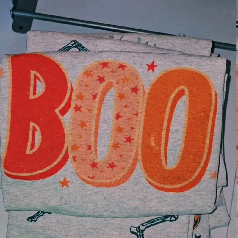 BOO Cute Halloween Graphic Tee, Loose fit