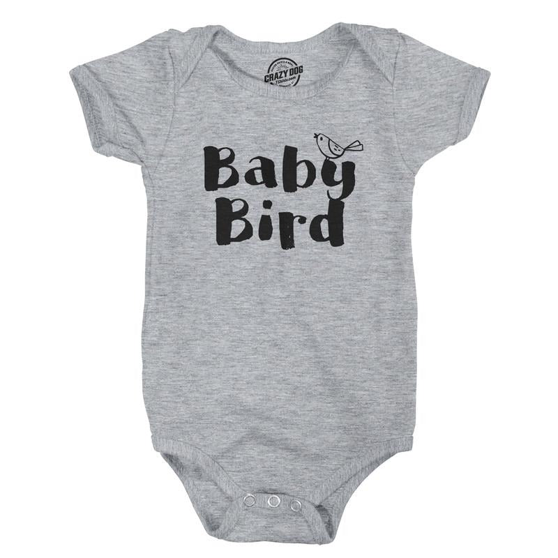 Baby Bird Funny Infant Shirts Cute Baby Creeper Family Adorable Infant Bodysuit Funny Baby Onesies Funny Animal Onesie Novelty Onesie Light Grey