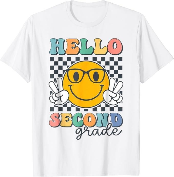 Back To School Shirts, Hello Second Grade Teacher Team 2nd Grade Back To School T-Shirt Cotton Fashion Casual Classic