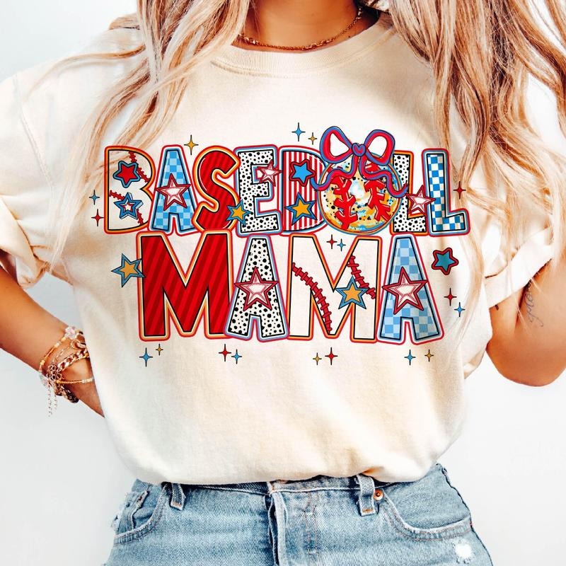 Baseball Mama Brushstroke Coquette T-Shirt, Brushstroke Baseball Coquette Bow T-Shirt, Tis the Season T-Shirt Baseball Mom T-Shirt, Mother's Day Gifts