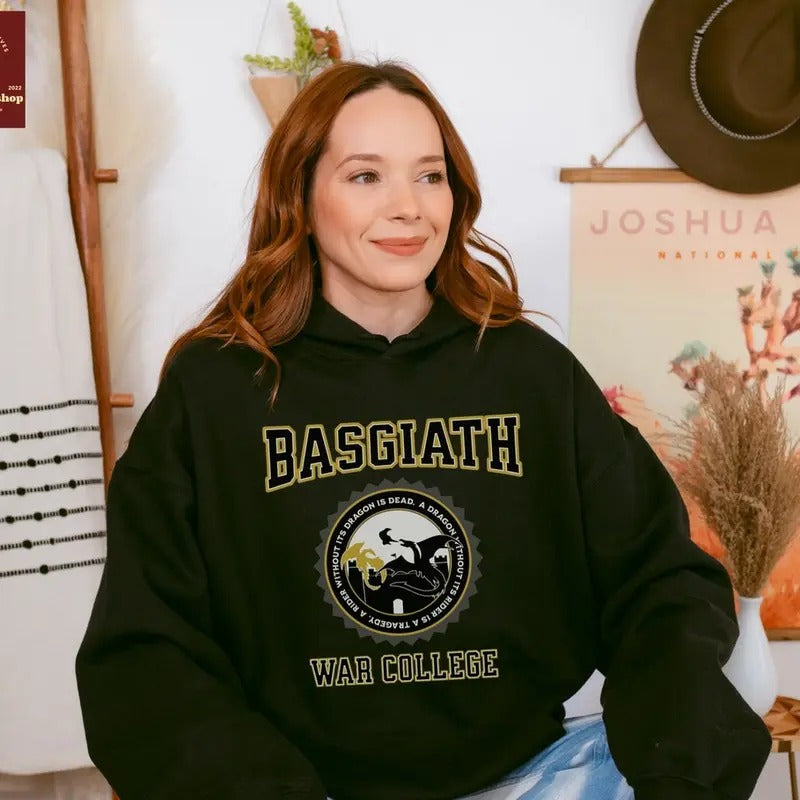 Basgiath War College Hooded Sweatshirt, Fourth Wing Hoodie, Official Rebecca Yarros Merchandise, Gift for Book Lovers from Best Friends T-shirt, sweater and Hoodie