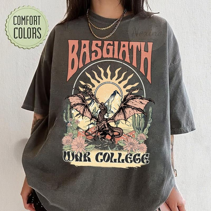 Basgiath War College Shirt, Fourth Wing T-Shirt, Dragon Rider, Violet Sorrengail For Reader, Fantasy Bookish, Empyrean
