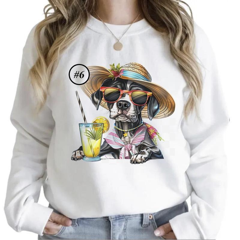 Beach Dogs Summer Funny Sweatshirts Sunny Day Hoodie Cocktail Summer T-shirt Hunting Season Unisex 1