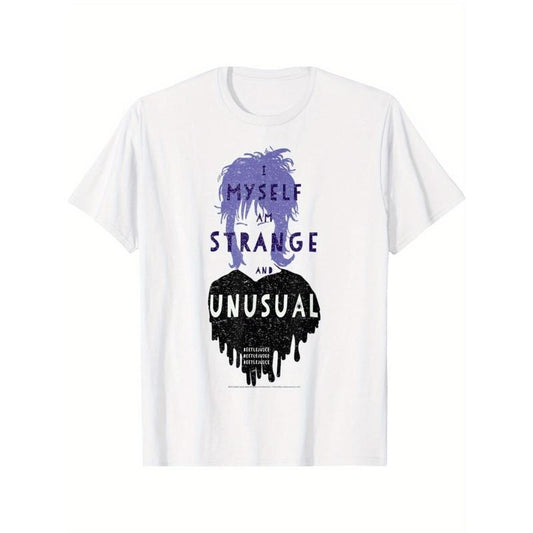 "Beatle Juice" classic role, cotton T-shirt, Lydia, niche design print, high-quality breathable material, sweat absorption, skin friendly, everyday everything Made in USA