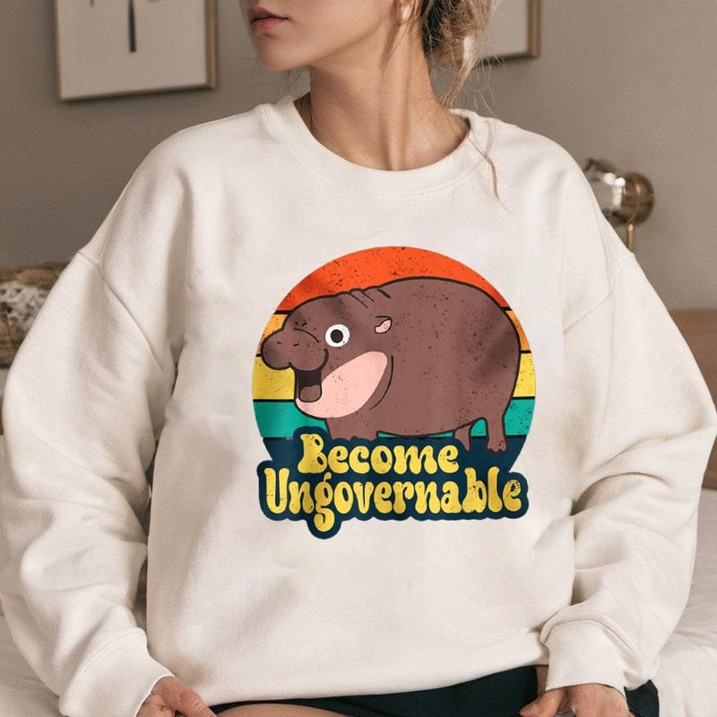 Become Ungovernable Funny , Funny Sweater Casual Street Style Fleece Fabric Crewneck Pullover Sweatshirt Tops Trendy for Women for Men, Perfect Gifts