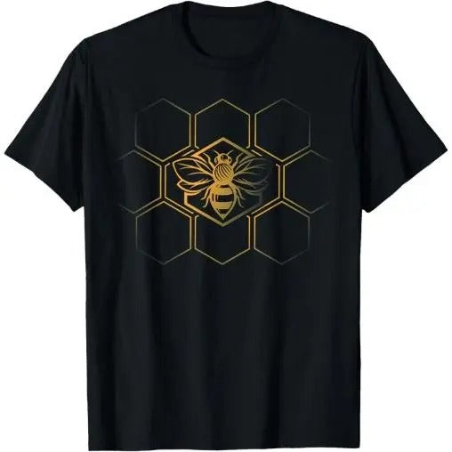 Beekeeper Beekeeping - Honeycomb Love For Bees T-Shirt Made in USA