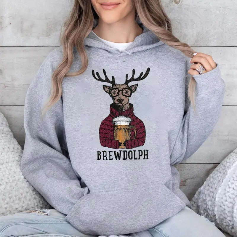 Beer Lovers Graphic Hoodie Casual Street Style Fleece Pullover Hooded Sweatshirt Tops Trendy For Women For Men, Perfect Gift