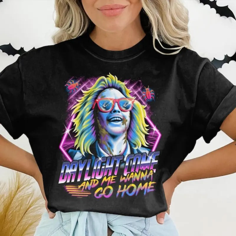 Beetle Juice Tee, The Juice Is Loose, Tim Burton Inspired, Michael Keaton, Horror Movie Character, Horror Movie Sweatshirt, Halloween Sweatshirt, Halloween Shirt, Unisex Classic Cotton Tee with Graphic Print in All Sizes, For Men, For Women