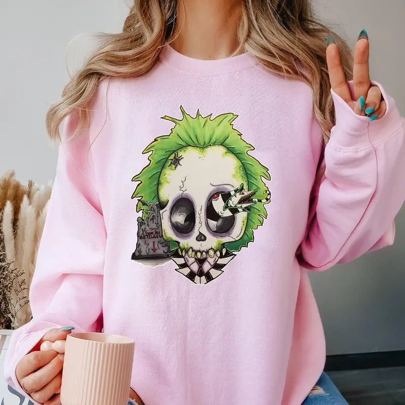 BeetleJuice Shirt, Halloween Tshirt, Spooky Season Sweatshirt, Oversized Tshirt, Halloween Vibes Shirt, Retro Halloween Hoodie