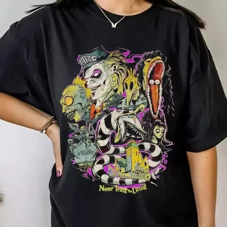 Beetlejuice T-Shirt, Beetlejuice Halloween Shirt, Horror Movie Shirt, Horror Movie Sweatshirt, Halloween Sweatshirt, Halloween Shirt, Unisex Classic Cotton Tee with Graphic Print in All Sizes, For Men, For Women