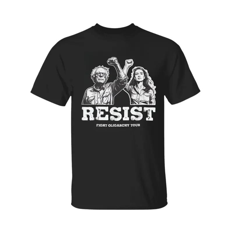 Bernie Sanders AOC Fighting Oligarchy Tour Shirt, Graphic Tee For Men, For Women, Menswear Cotton