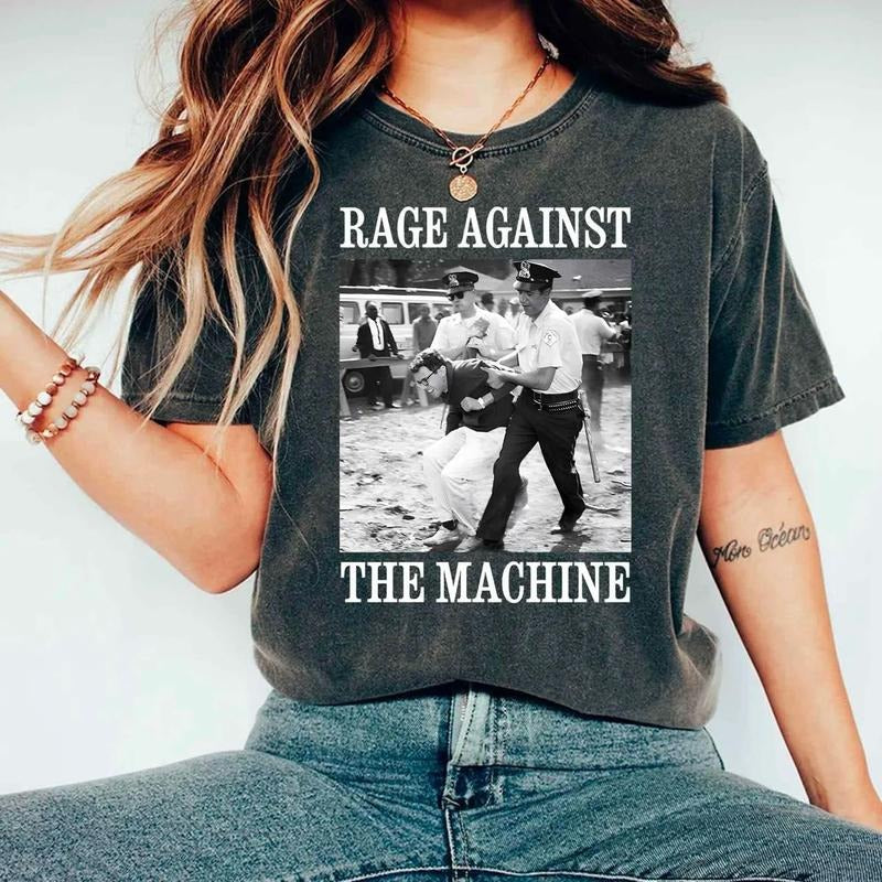 Bernie Sanders Shirt, Fight Oligarchy Tour Shirt, Political Activism T-Shirt, 1963 Arrest Photo Tee, Rage Against The Machine, Resistance Tee