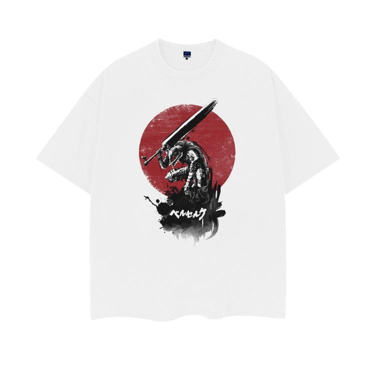 Berserk "Dark Vow" Heavyweight Vintage Tee 100% Cotton OVERSIZED Anime T-shirt Menswear Top Crew Necks Tshirt Casual Streetwear White Crewneck
