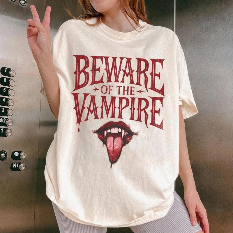 Beware Of A Vampire Shirt, Funny Astarion Game Fan T Shirt, Astarion Dark Humor BG3 Apparel, High Elf Game
