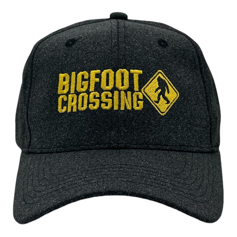 Bigfoot Crossing Hat Funny Sarcastic Sasquatch Novelty Cap Funny Hats Funny Sarcastic Novelty Caps for Men Black - Standard