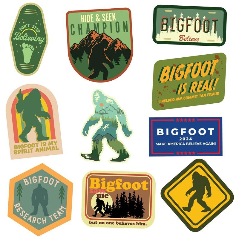 Bigfoot Sticker Extra Large Stickers for Adults Funny Adhesives with Memes Funny Sarcastic Multi