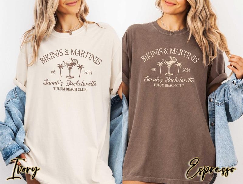 Bikinis and Martinis Bachelorette Party Shirt,Custom Location Bachelorette,Final Fiesta Bach Club, Comfort Colors