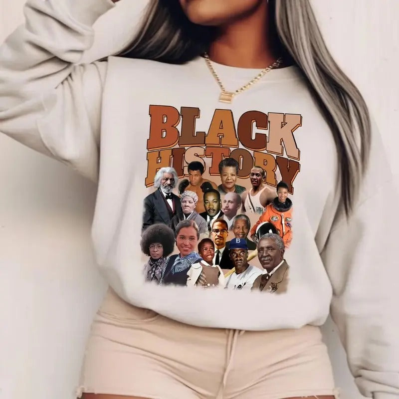 Black History Month Characters Bootleg Style Sweatshirt, Hoodie, T-Shirt, Black History Shirt, Black History Month Shirt, African American Shirt, Juneteenth Shirt