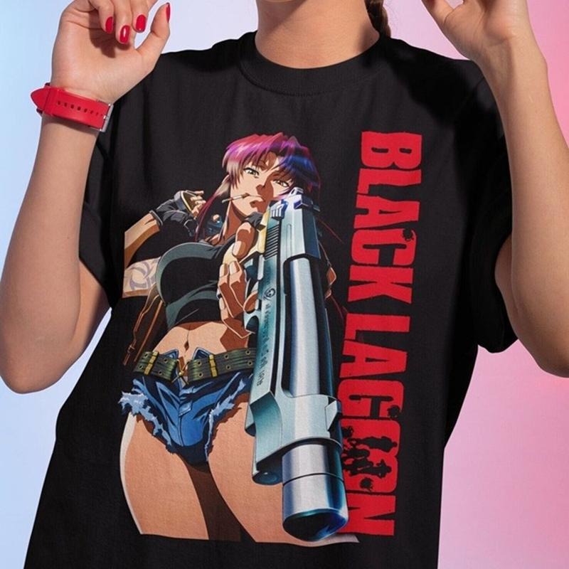 Black Lagoon Revy Manga Strip Anime Manga Unisex Tshirt T-shirt Tee All Sizes Menswear Top